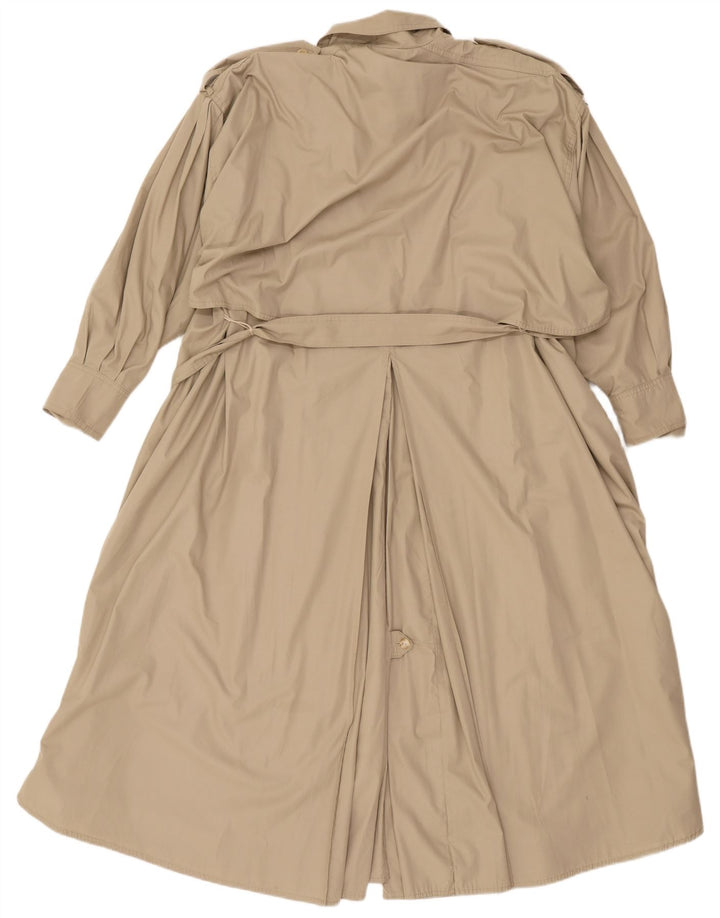 Vintage mujer gabardina Reino Unido 14 poliéster beige medio