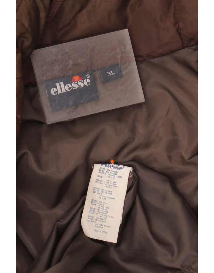 ELLESSE Chaqueta acolchada para hombre ES 42 XL Marrón Poliamida