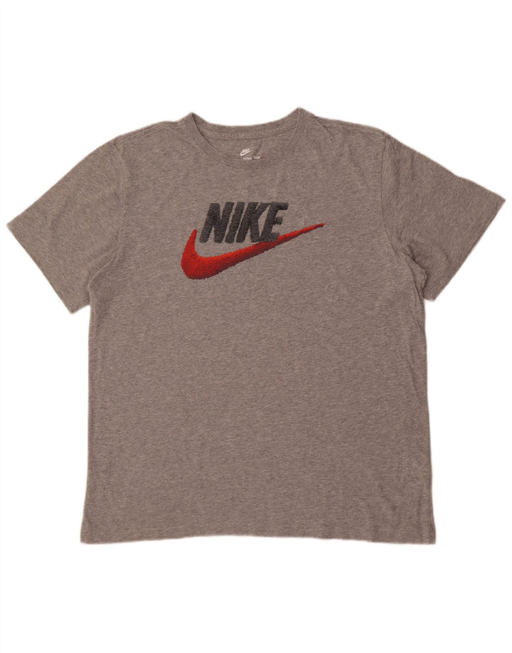Nike Camiseta gráfica para hombre Top grande de algodón moteado gris