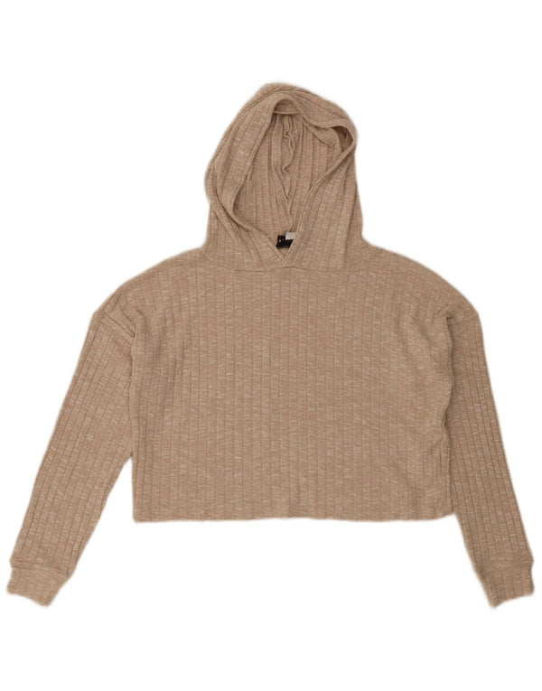 Topshop Jersey con capucha corta para mujer UK 10 Small Viscosa beige