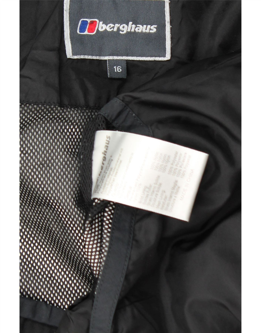 Berghaus Chaqueta impermeable extragrande con capucha para mujer UK 46 Large Nylon negro