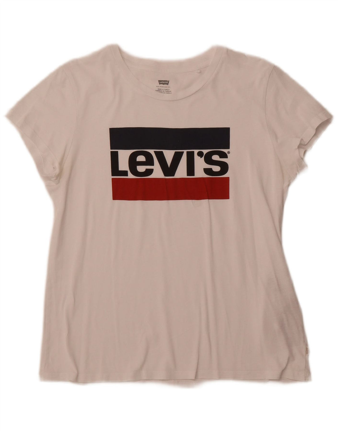 LEVI'S Camiseta gráfica para mujer Top UK 12 Medium White Cotton