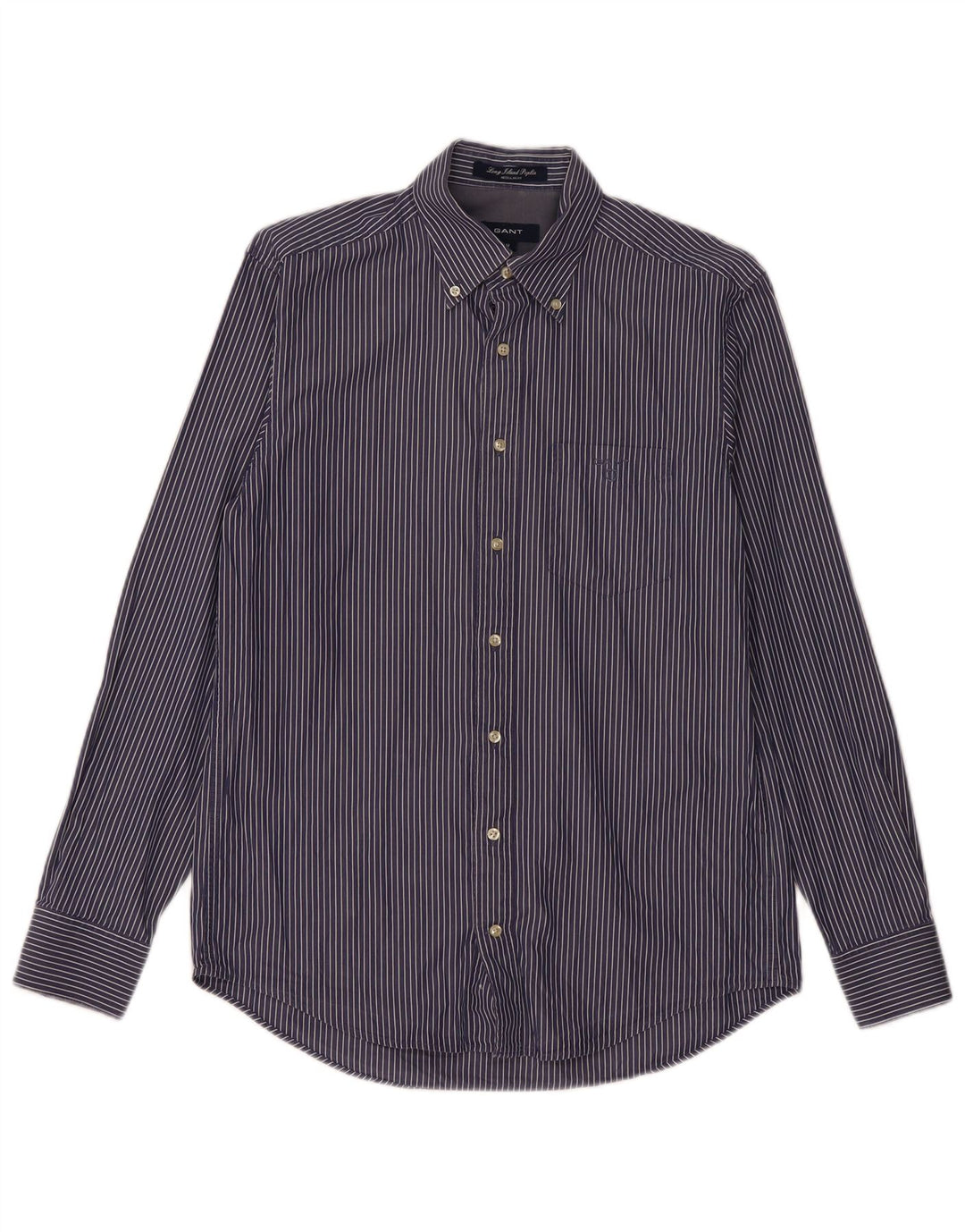 GANT Camisa Regular Fit De Algodón Con Rayas Pintadas En Azul Marino Medio Hombre
