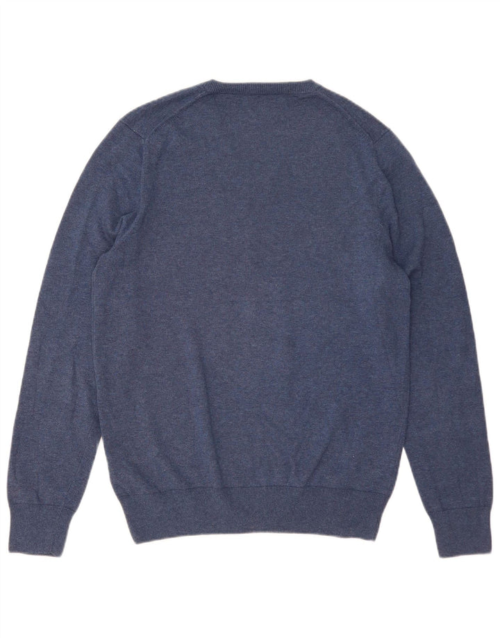 Marks & Spencer Jersey con cuello en V para hombre de algodón azul medio