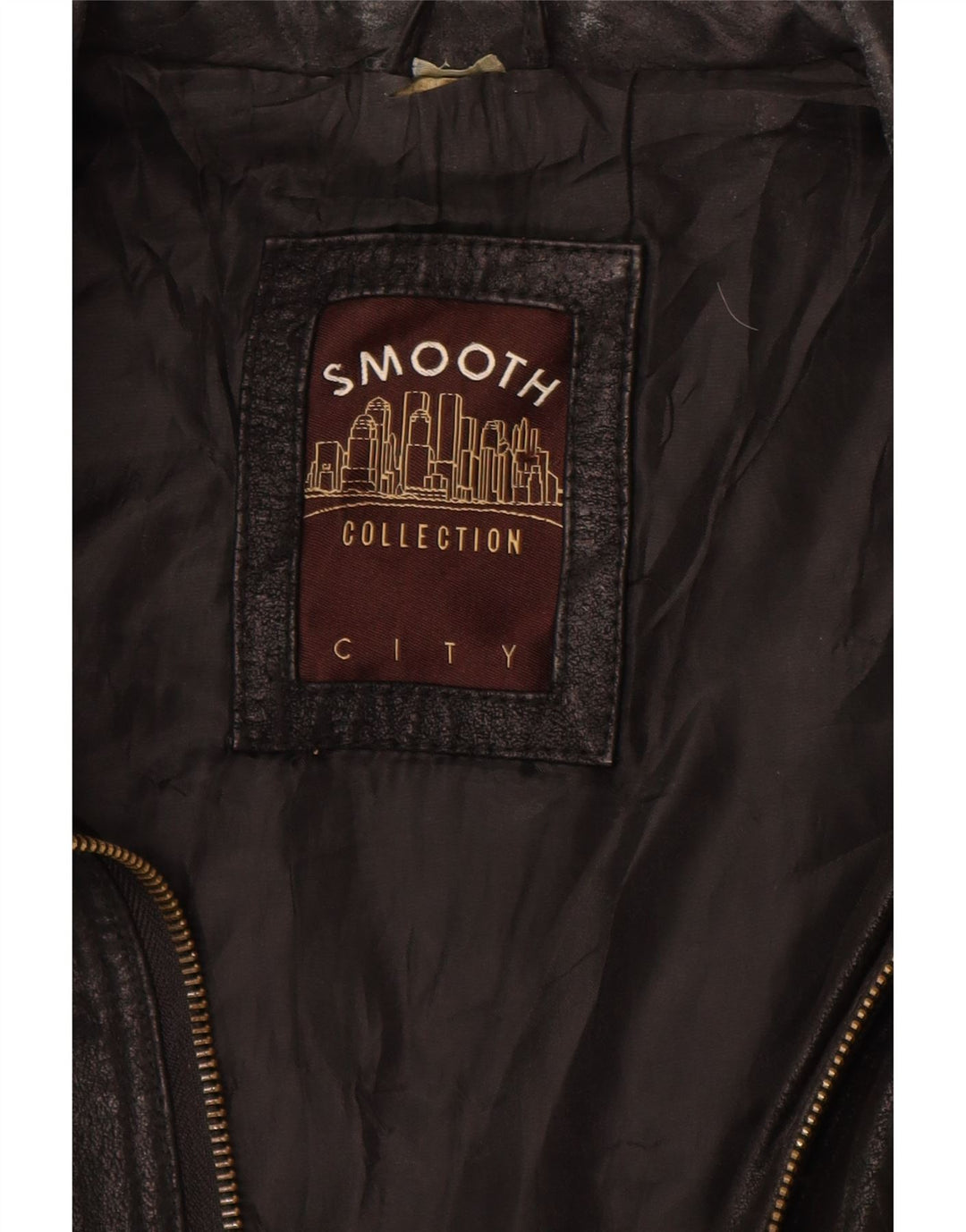 VINTAGE Chaqueta de cuero para hombre Reino Unido 40 Cuero de bloque de color negro grande