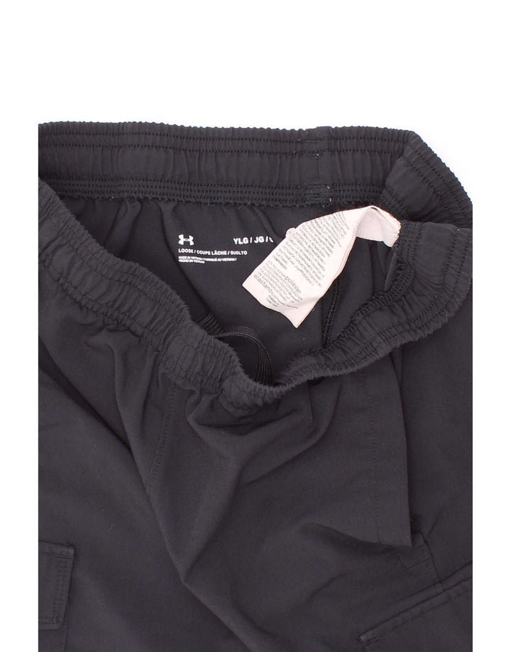 Under Armour Pantalones cortos deportivos cargo para niños 11-12 años Grande Poliéster negro