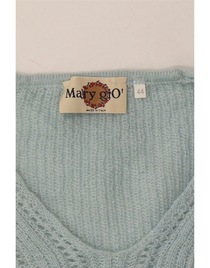 VINTAGE Womens V-Neck Jumper Sweater IT 44 Medium Blue Vintage Vintage and Second-Hand Vintage from Messina Hembry 