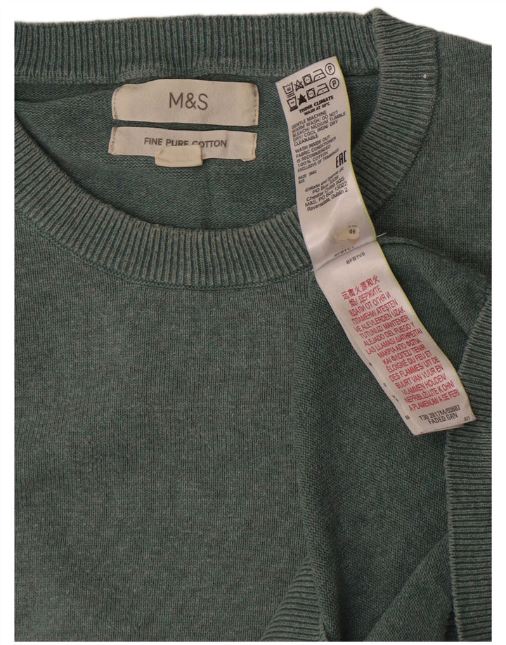 Marks & Spencer - Jersey de cuello redondo para hombre, talla grande, algodón verde