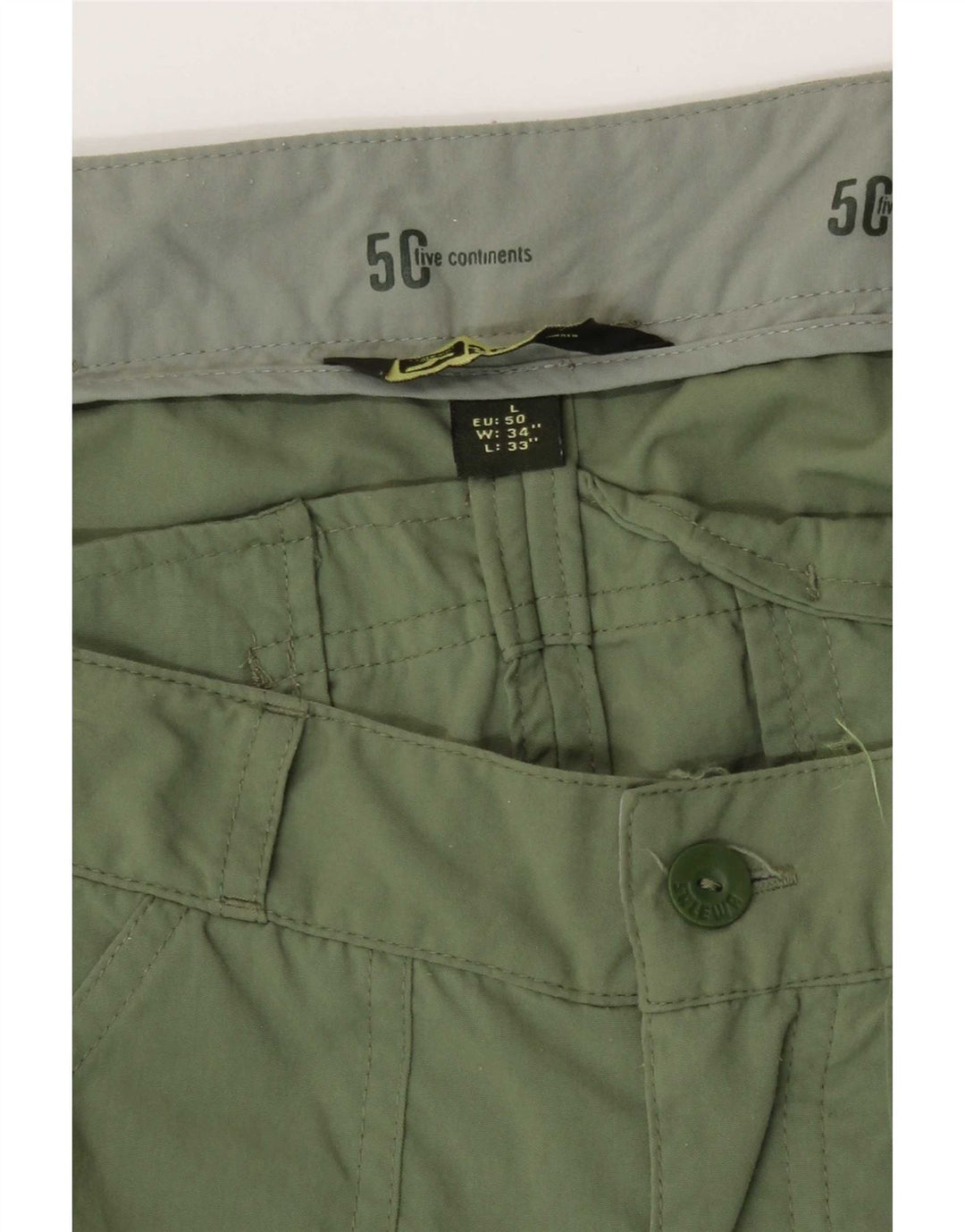 Vintage hombres cargo pantalones cortos grandes W34 verde