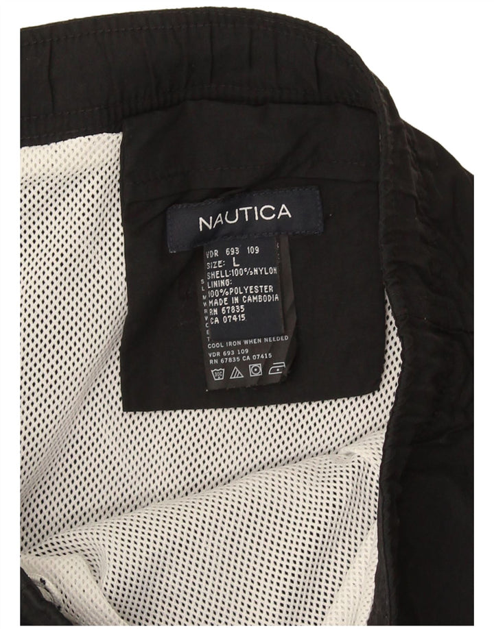 Nautica Bañador para hombre, talla grande, nailon negro