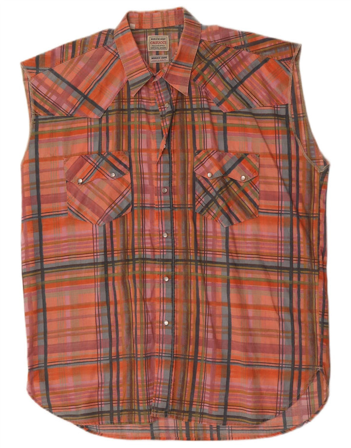 Casucci Camisa Sin Mangas Hombre XL Cuadros Multicolor