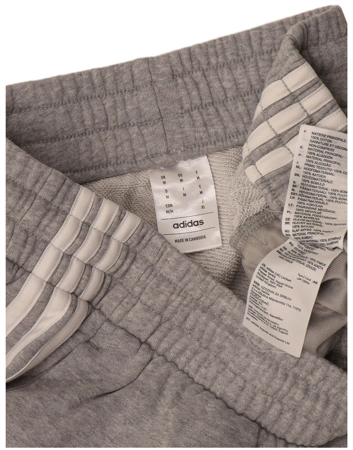 Pantalones cortos deportivos Adidas para hombre de algodón moteado gris medio
