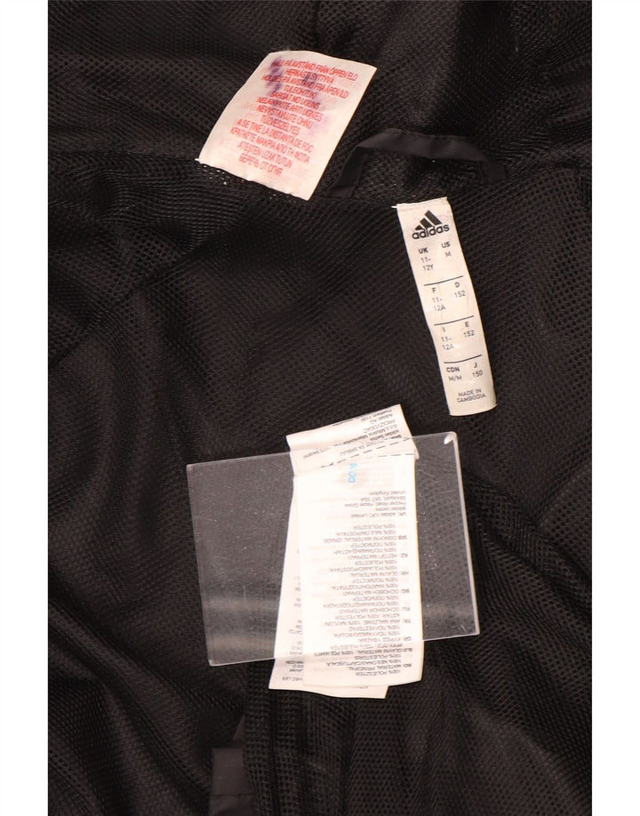 Adidas Chaqueta impermeable con capucha para niños 11-12 años Nylon negro
