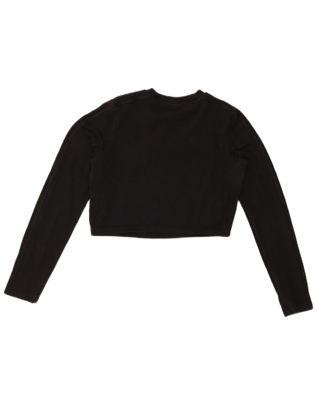 ADIDAS Top corto para mujer de manga larga UK 46 Grande Algodón negro