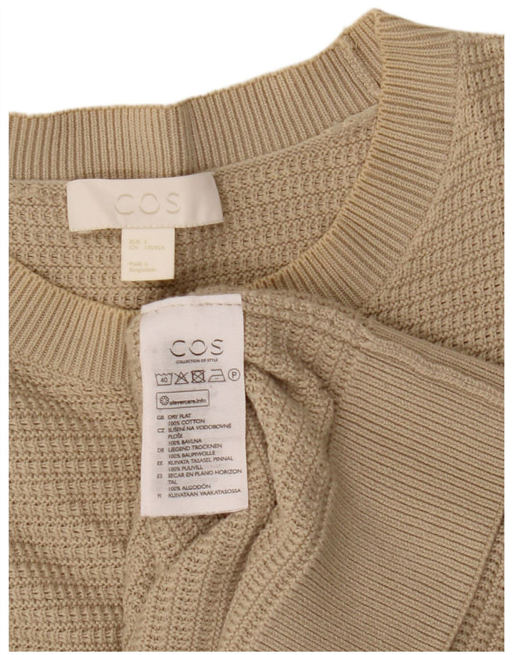 Cos Mens Barco Cuello Jersey Suéter Pequeño Algodón Beige