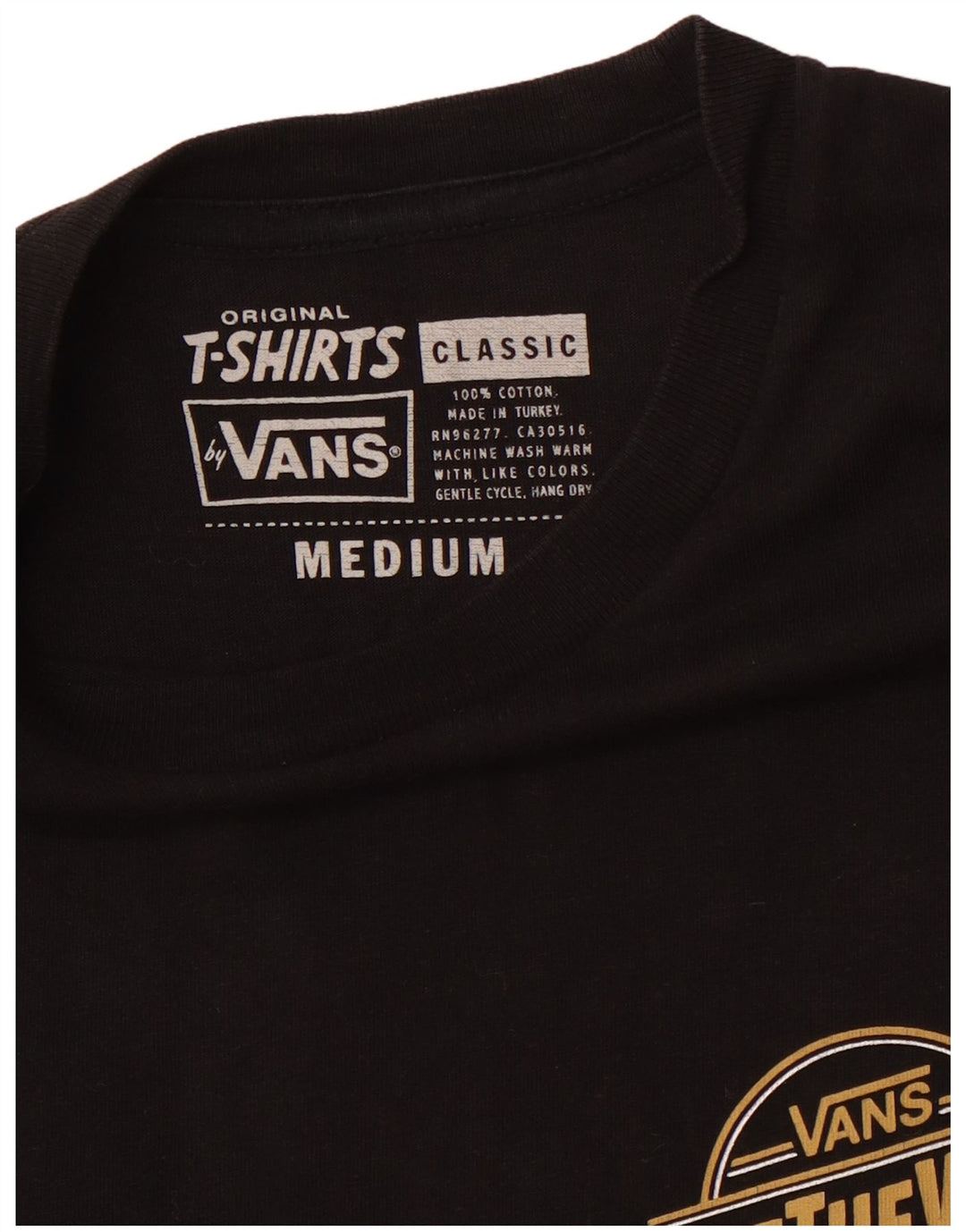 VANS Camiseta gráfica para hombre Top Medium Black Cotton