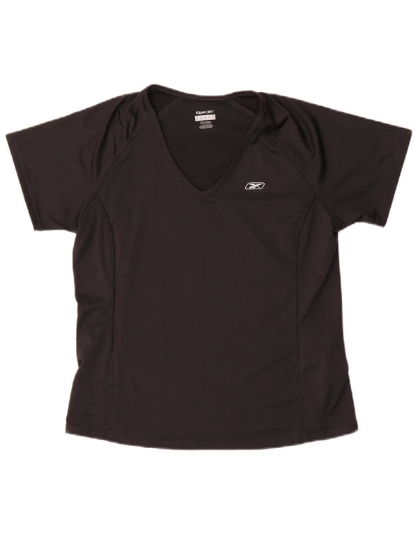 REEBOK Camiseta para mujer Top UK 12 Medium Negro Poliéster