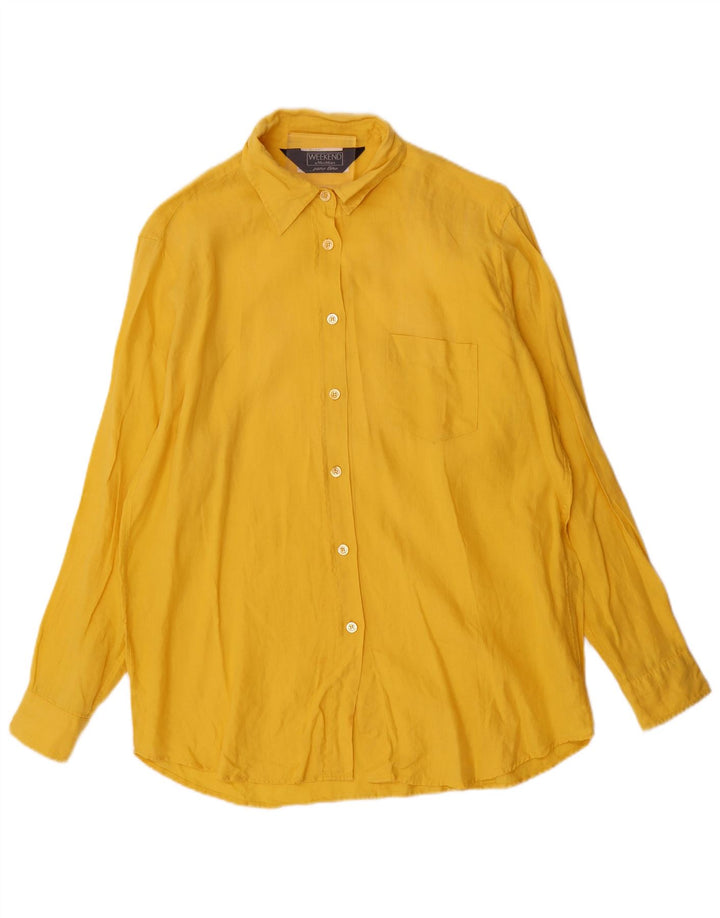 Camisa Max Mara Mujer UK 40 XL Lino Amarillo