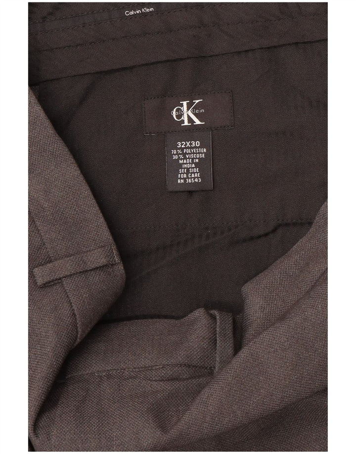Pantalón de traje recto CALVIN KLEIN para hombre W32 L30 Poliéster gris
