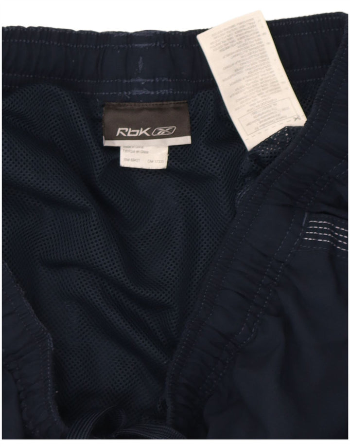 Reebok - Pantalones cortos deportivos para hombre, talla grande, poliéster, color azul marino