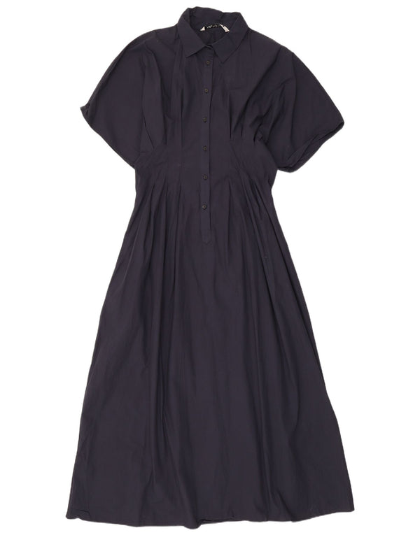 Zara Mujer Maxi Vestido UK 42 Medio Azul Marino