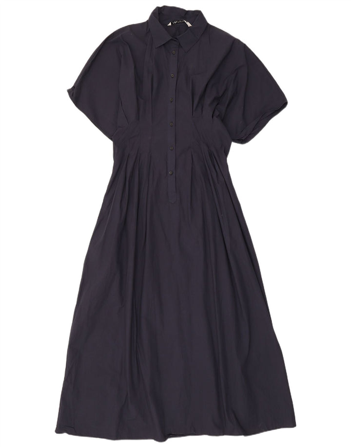 Zara Mujer Maxi Vestido UK 42 Medio Azul Marino