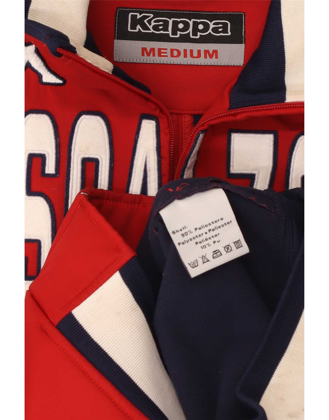 Kappa Hombre Chaqueta De Chándal Con Estampado Gráfico Poliéster Color Block Rojo Medio