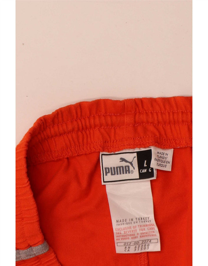 Puma Pantalones cortos deportivos para hombre de algodón color block naranja grande