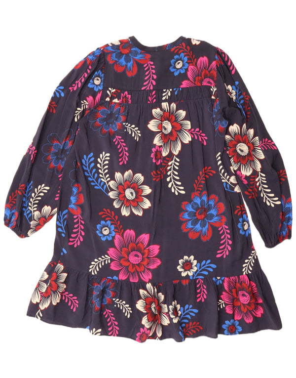 Next Vestido escalonado extragrande de manga larga para mujer UK 44 Grande Azul marino Floral