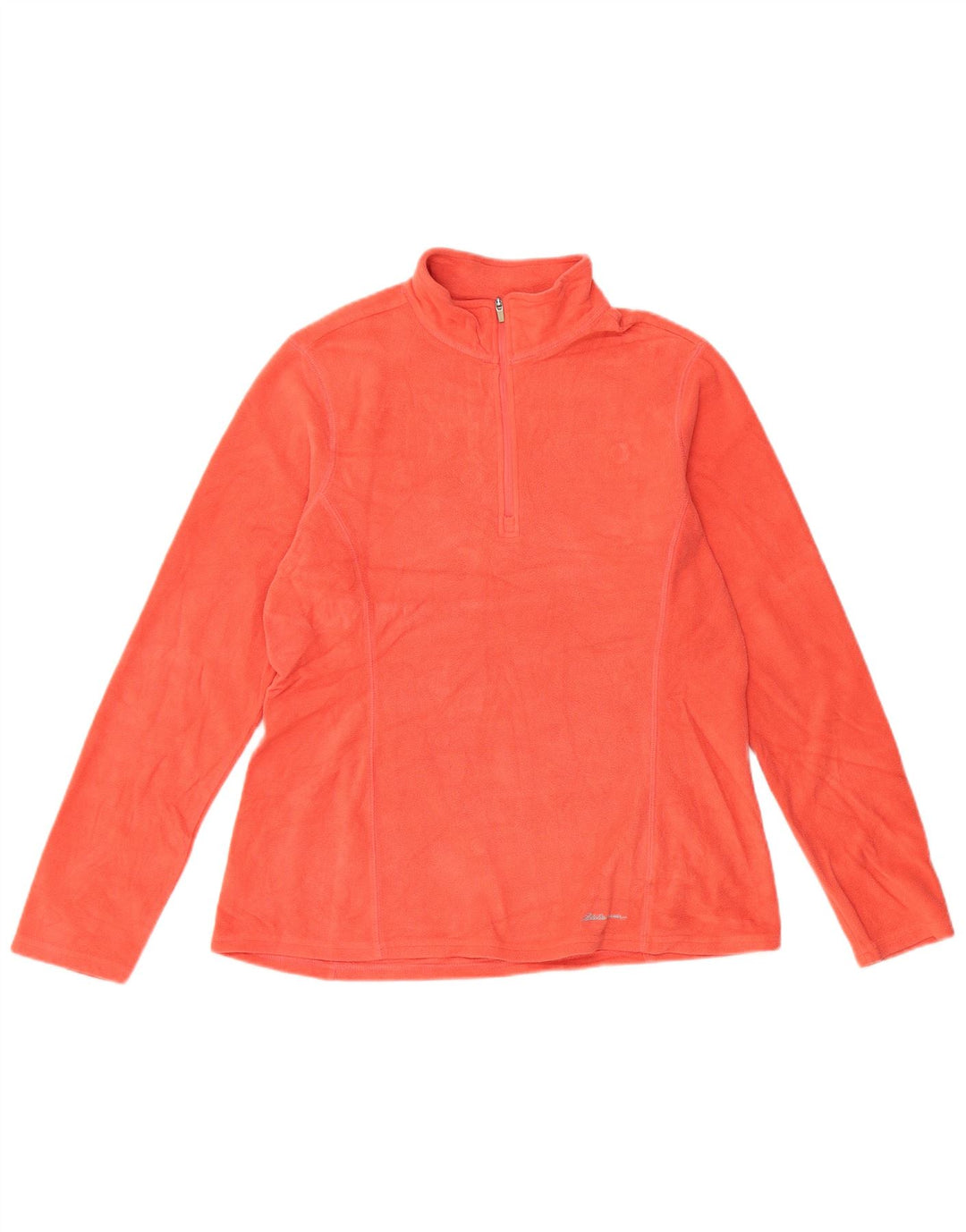 EDDIE BAUER Jersey polar con cuello y cremallera para mujer UK 12 Poliéster naranja medio