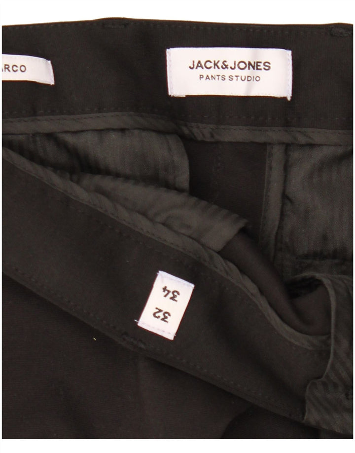 Jack & Jones Mens Marco Slim Chino Pantalones W32 L34 Poliéster negro