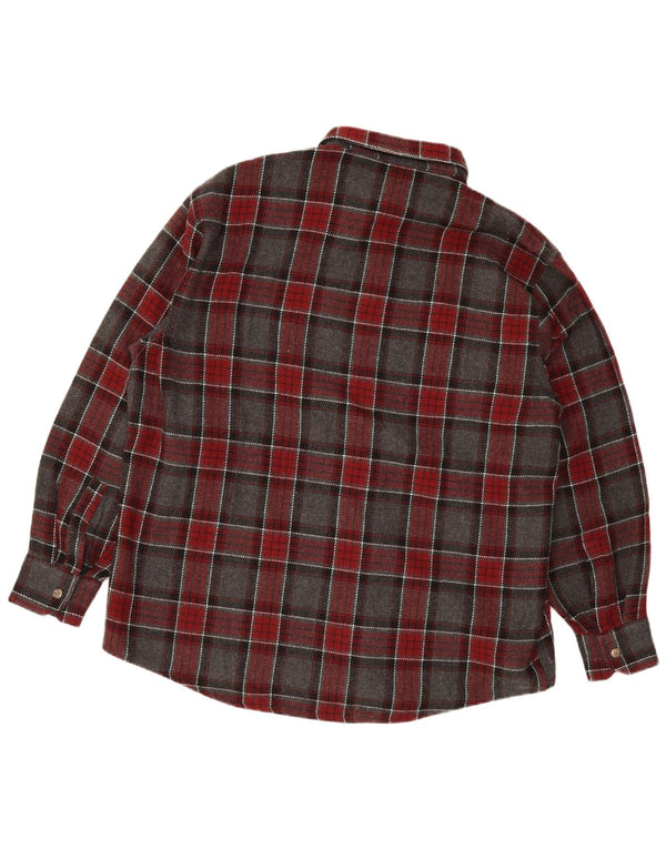 European Project Camisa de franela para hombre 2XL Gris Cuadros Acrílico