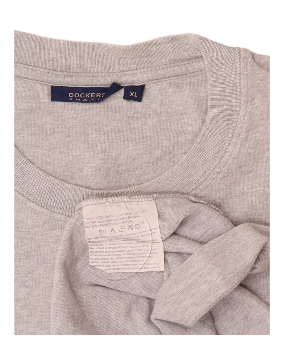 Dockers Hombre Gráfico Top Manga Larga XL Algodón Gris