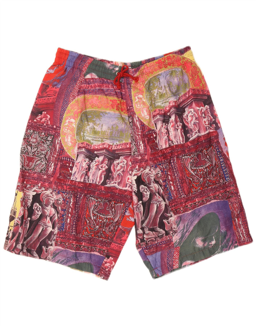 Ariella - Bañador para hombre con estampado gráfico, tamaño mediano, algodón patchwork multicolor