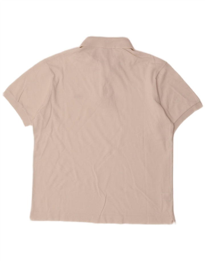 LACOSTE Polo para hombre talla 4 mediano algodón blanco