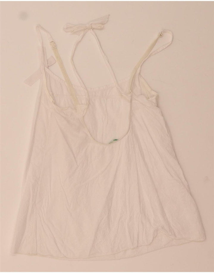 Benetton Top Corto De Tirantes Mujer UK 4 XS Blanco