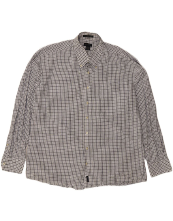 Gant Camisa de vestir para hombre 3XL Algodón a cuadros blancos