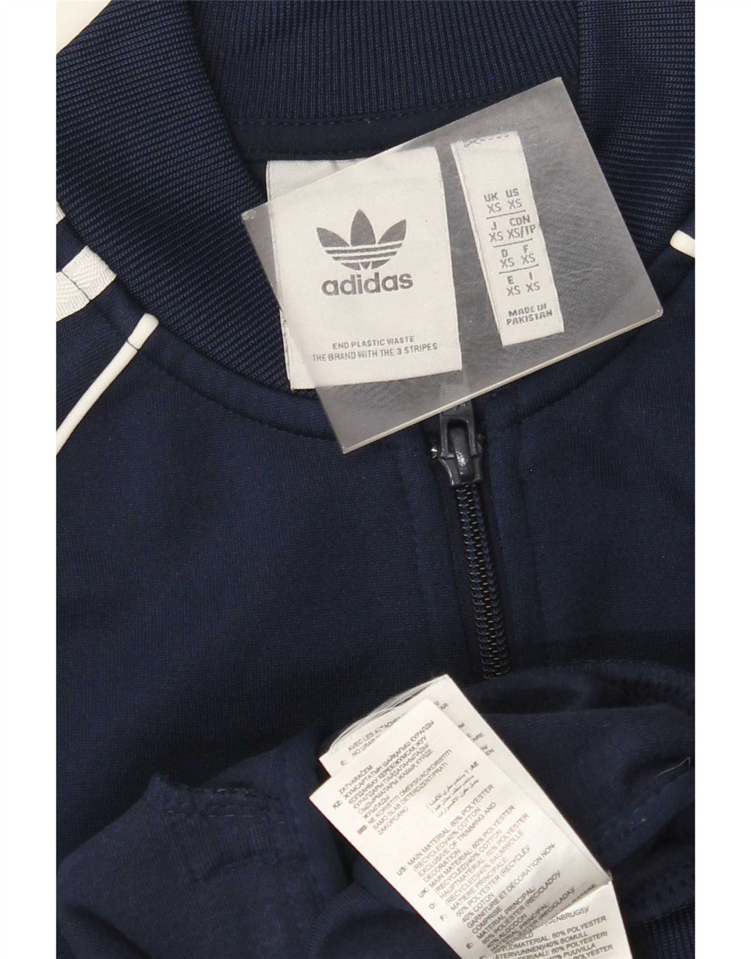 Adidas Hombre Chándal Top Chaqueta XS Azul Marino Poliéster