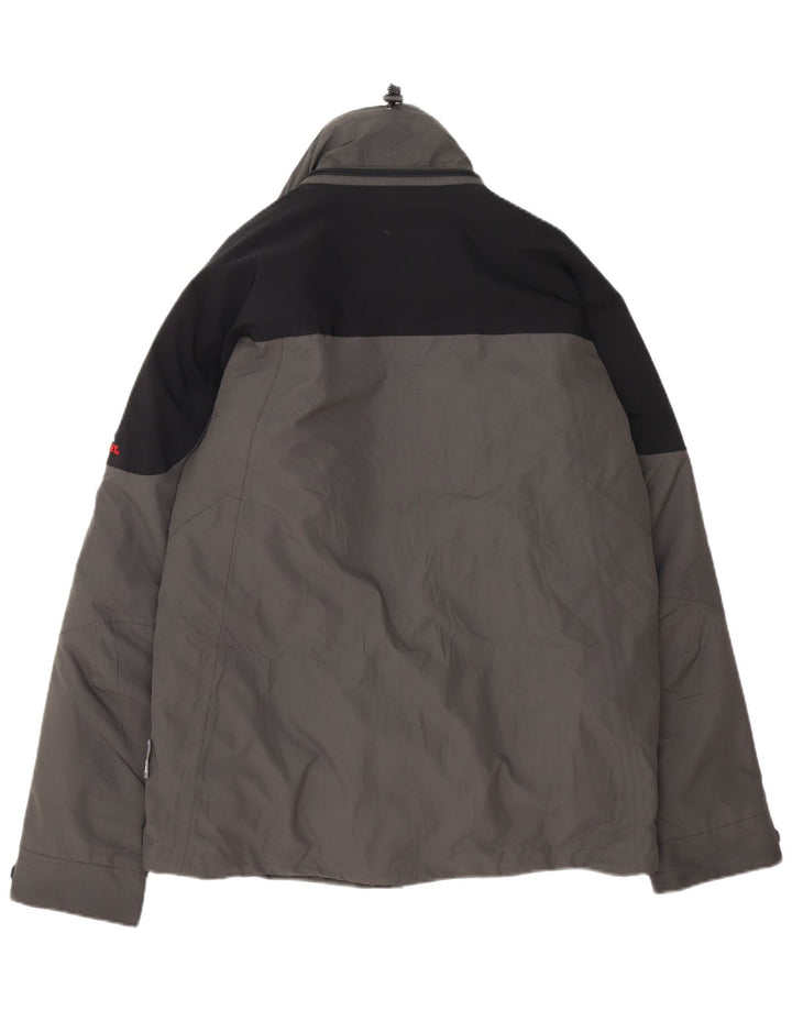 MC Kinley Chaqueta cortavientos con capucha para hombre UK 38 Gris medio Colorblock