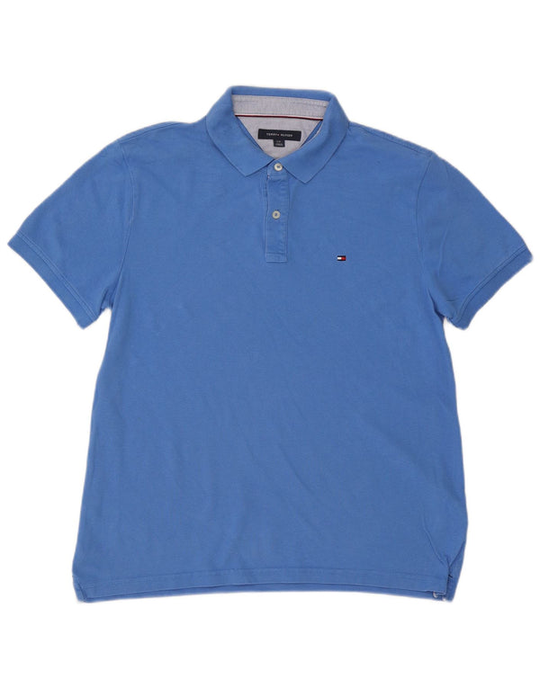 Tommy Hilfiger Mens Polo Shirt Large Blue Cotton