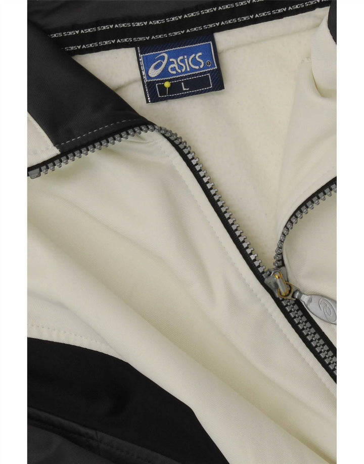 Asics Hombre Chándal Top Chaqueta Grande Blanco Colorblock