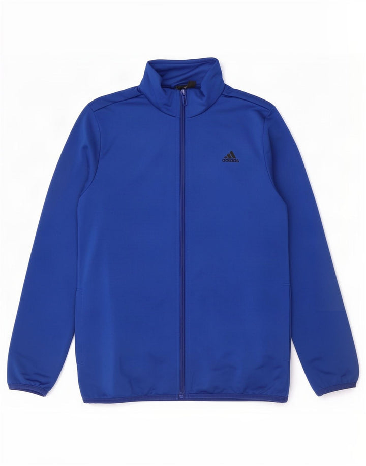 Adidas Boys Graphic Chándal Top Chaqueta 11-12 Años Azul Poliéster