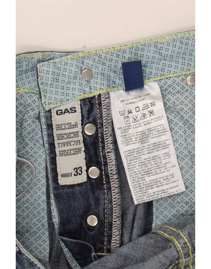 Shorts vaqueros para hombre Gas W33 Algodón azul medio