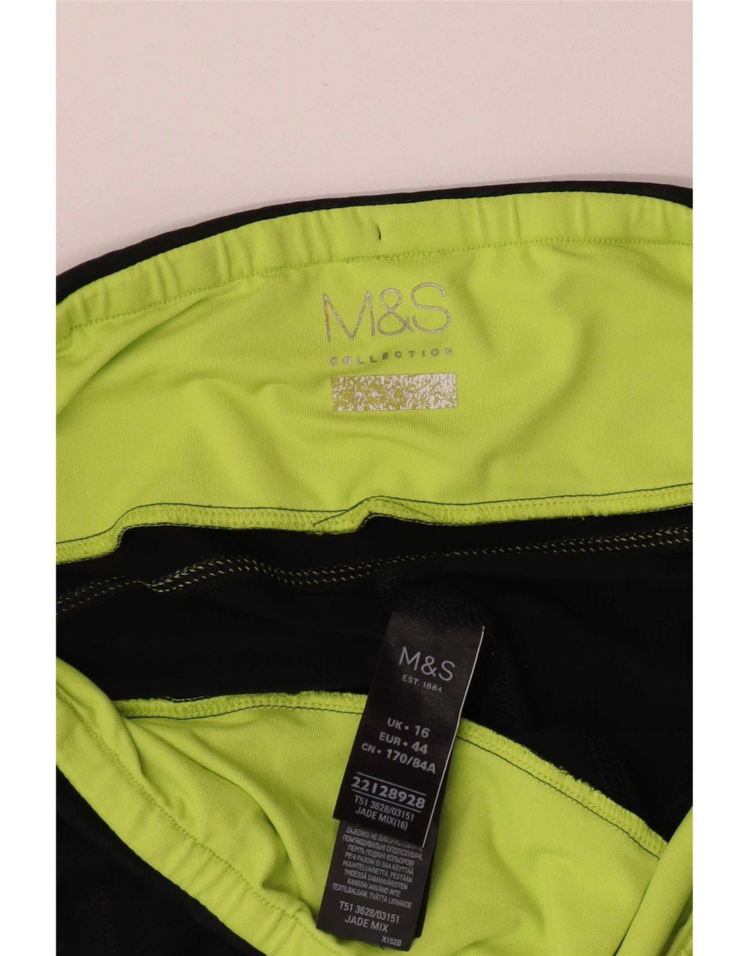 Marks & Spencer Leggings para mujer UK 46 Grande Poliéster geométrico negro