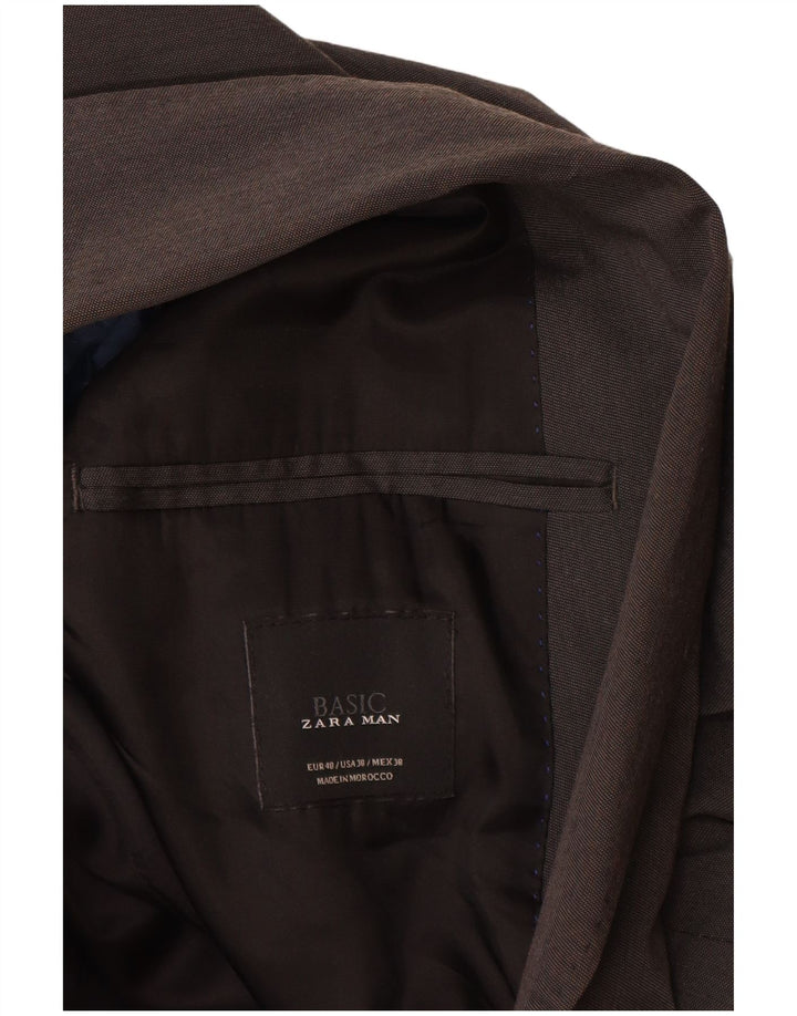 Zara Chaqueta tipo blazer de 2 botones para hombre EU 48 Gris medio