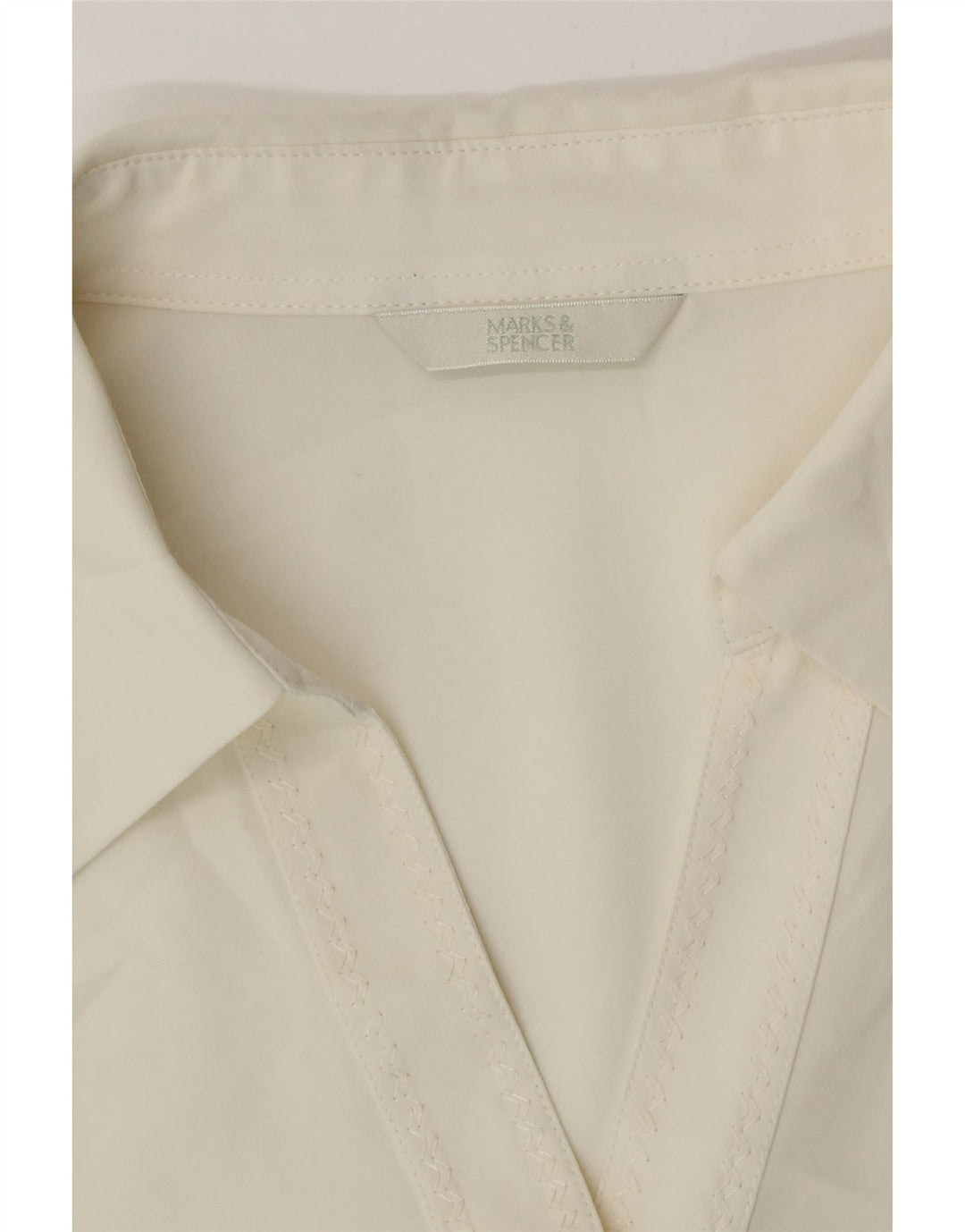 Marks & Spencer Camisa de manga corta para mujer UK 40 XL Off White
