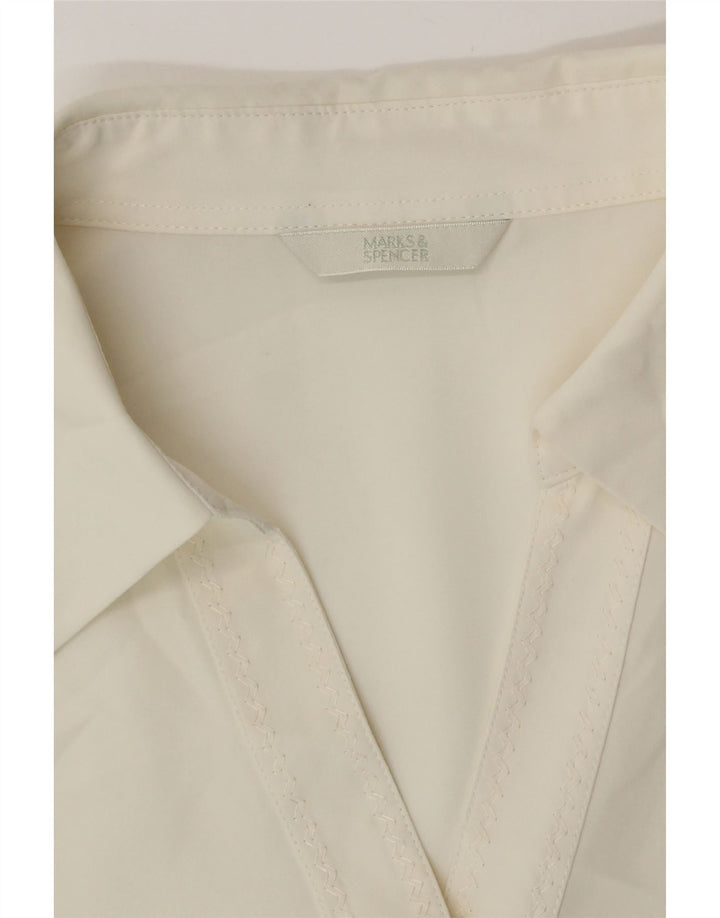 Marks & Spencer Camisa de manga corta para mujer UK 40 XL Off White