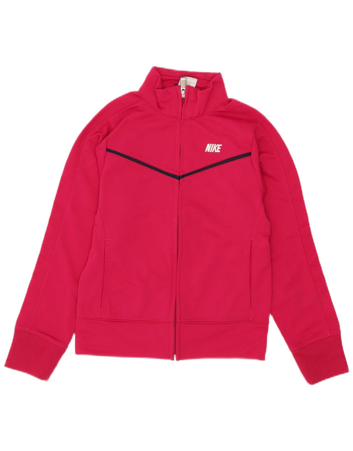 Nike - Chaqueta de chándal para niña, 8-9 años, pequeña, rosa, poliéster