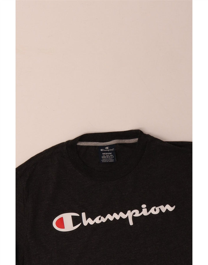 CHAMPION Camiseta gráfica para hombre Top mediano negro moteado