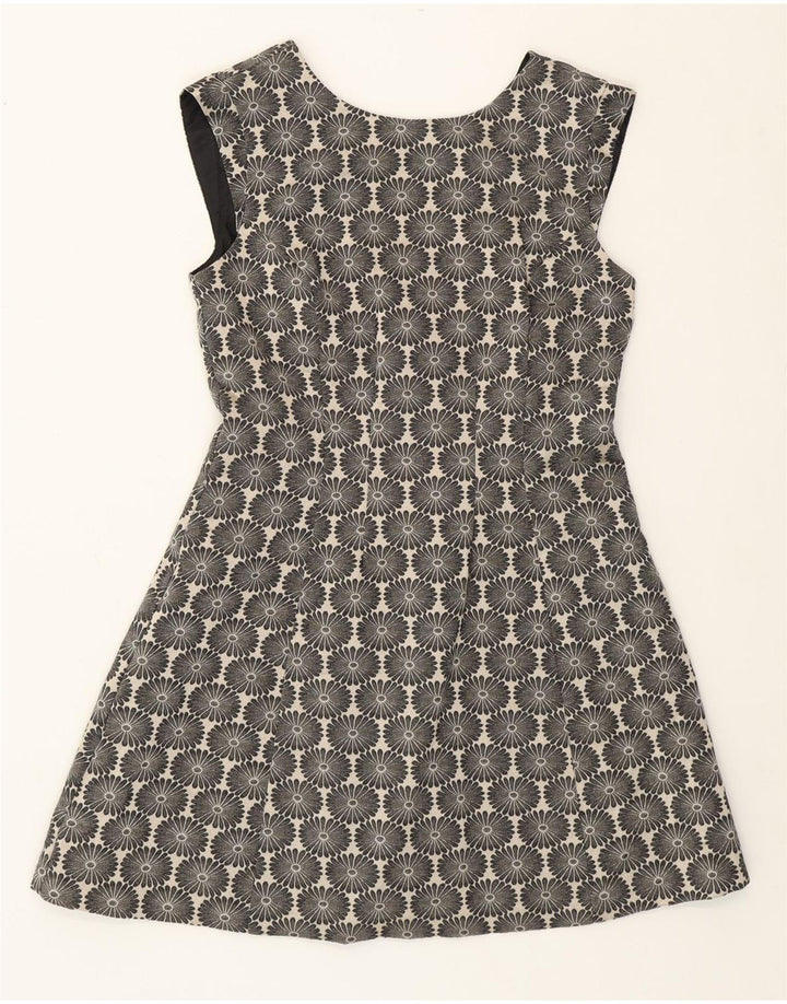 Oasis Vestido Acampanado para Mujer UK 44 Mediano Azul Marino Floral Algodón